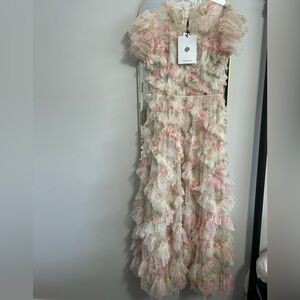 Floral ruffle maxi dress